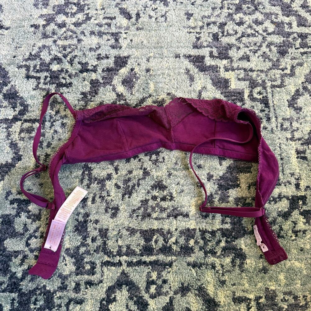 Savage x Fenty Wine Colored Lace Trim Bralette Lingerie Intimates | Size 4-6 - Picture 5 of 7